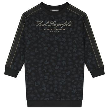 Girls Black Logo Dress