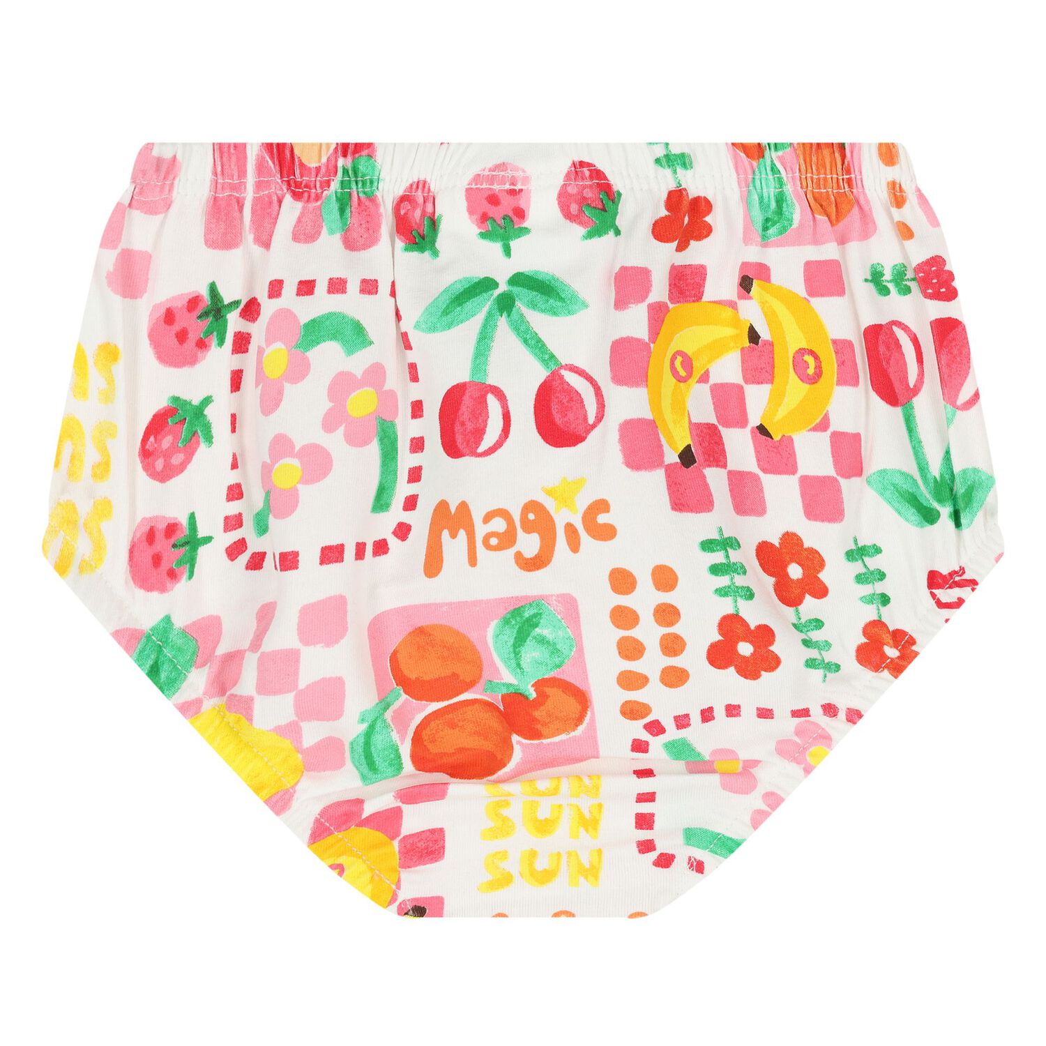 Younger Girls White Fruits Dress Set, 2, hi-res