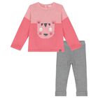 Younger Girls Pink & Grey Leggings Set, 1, hi-res