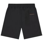 Boys Black Logo Shorts, 1, hi-res