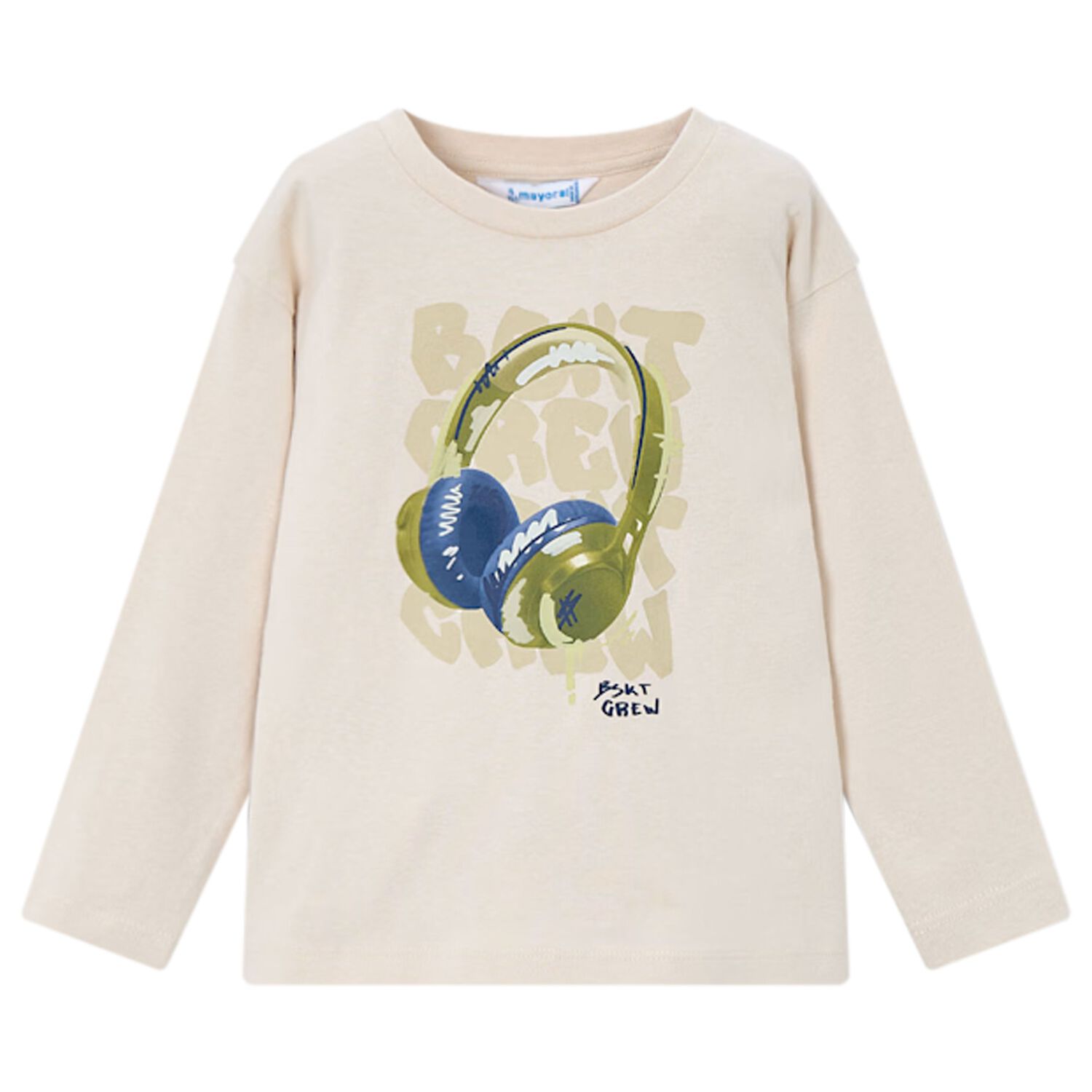 Boys Ivory Headphone Long Sleeve Top, 4, hi-res image number null