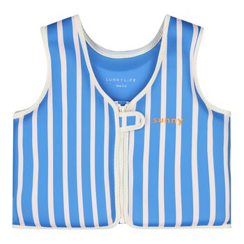 Boys Blue Striped Tiger Swim Vest