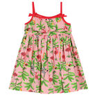 Younger Girls Pink & Green Flamingo Dress, 1, hi-res