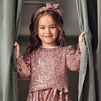 Girls Pink Embellished Dress