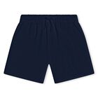 Girls Navy Blue Logo Shorts, 1, hi-res