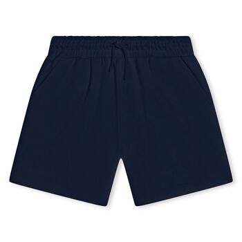 Girls Navy Blue Logo Shorts