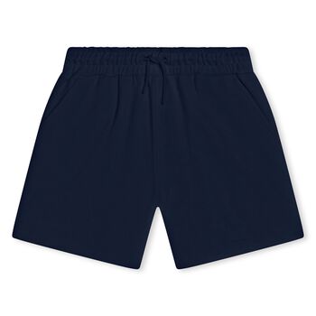 Girls Navy Blue Logo Shorts