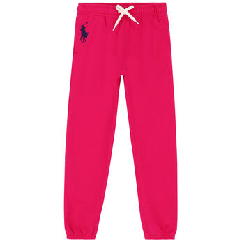 Girls Pink Logo Joggers
