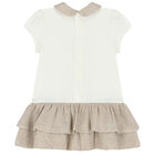 Baby Girls Ivory & Beige Mouse Dress, 1, hi-res