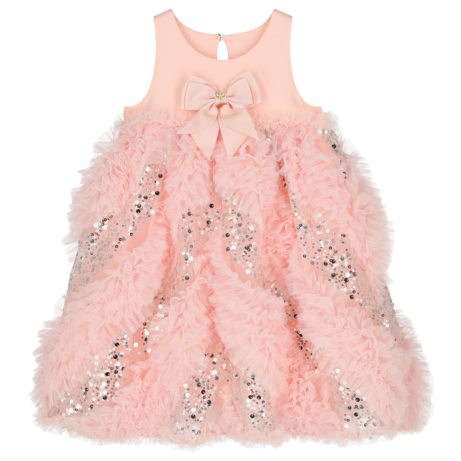 Girls Pink Sequin Tulle Dress, 1, hi-res