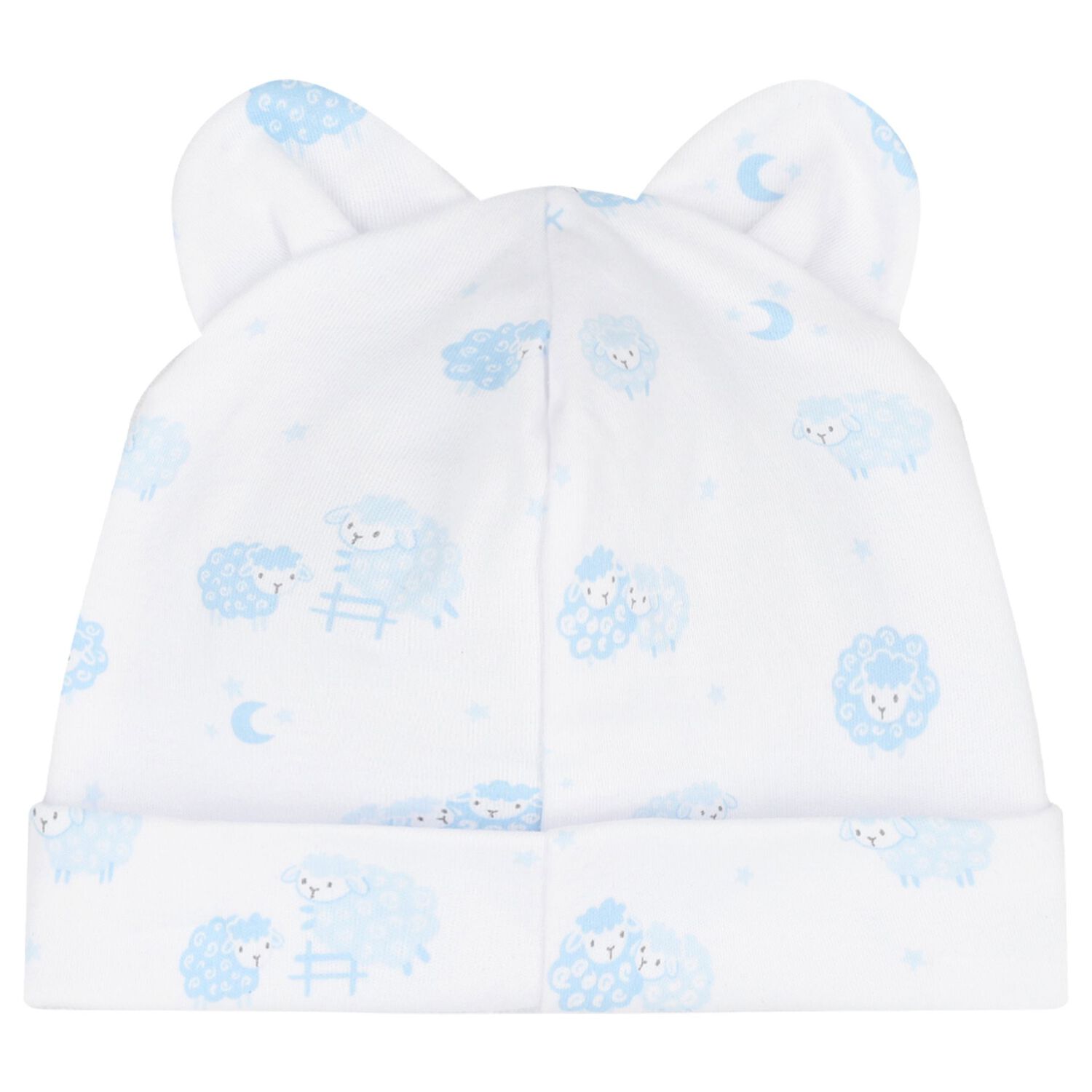 Baby Boys White & Blue Sheep Hat, 1, hi-res image number null