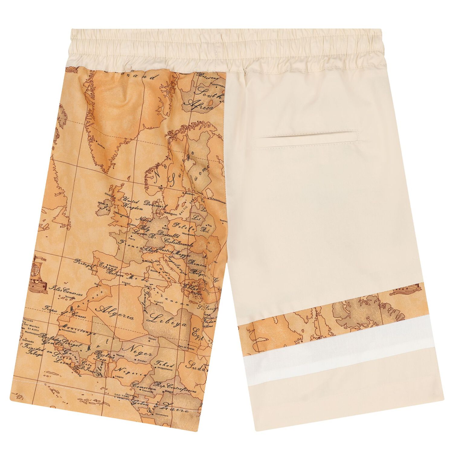 Boys Beige Geo Map Logo Shorts Set, 2, hi-res image number null