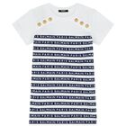 Girls White & Blue Logo Dress, 1, hi-res