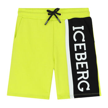 Boys Neon Green Logo Shorts