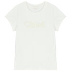 Girls Ivory Logo T-Shirt, 1, hi-res