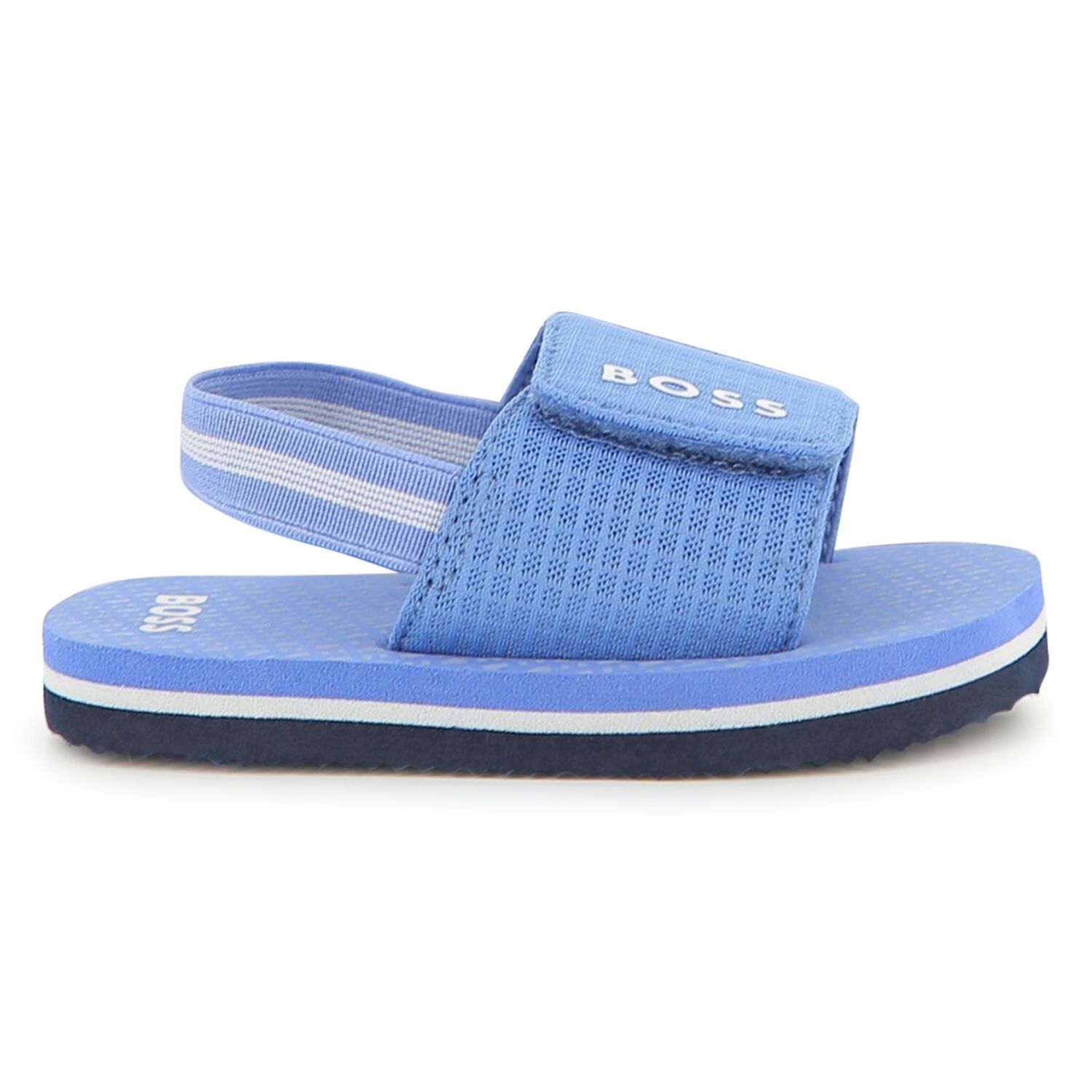 Boys Blue Logo Sandals, 2, hi-res