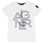 Boys White Logo T-Shirt, 1, hi-res
