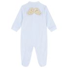 Baby Boys Blue Wings Velour Babygrow, 1, hi-res