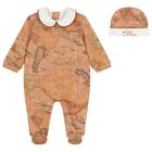 Ivory & Beige Geo Map Babygrow Set, 4, hi-res