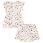 Girls White Christmas Pyjamas, 1, hi-res
