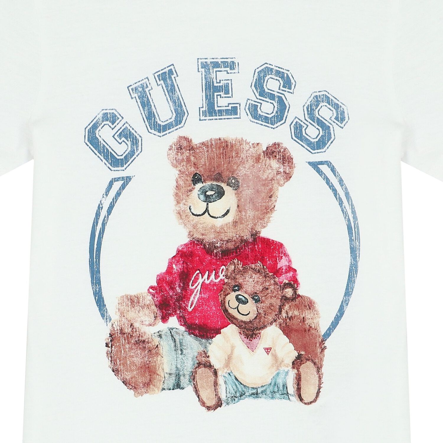Girls White Logo Teddy Bear T-Shirt, 1, hi-res