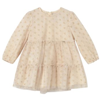 Younger Girls Ivory Tulle Dress