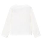 Girls Ivory Embroidered Floral Long Sleeve Top, 4, hi-res