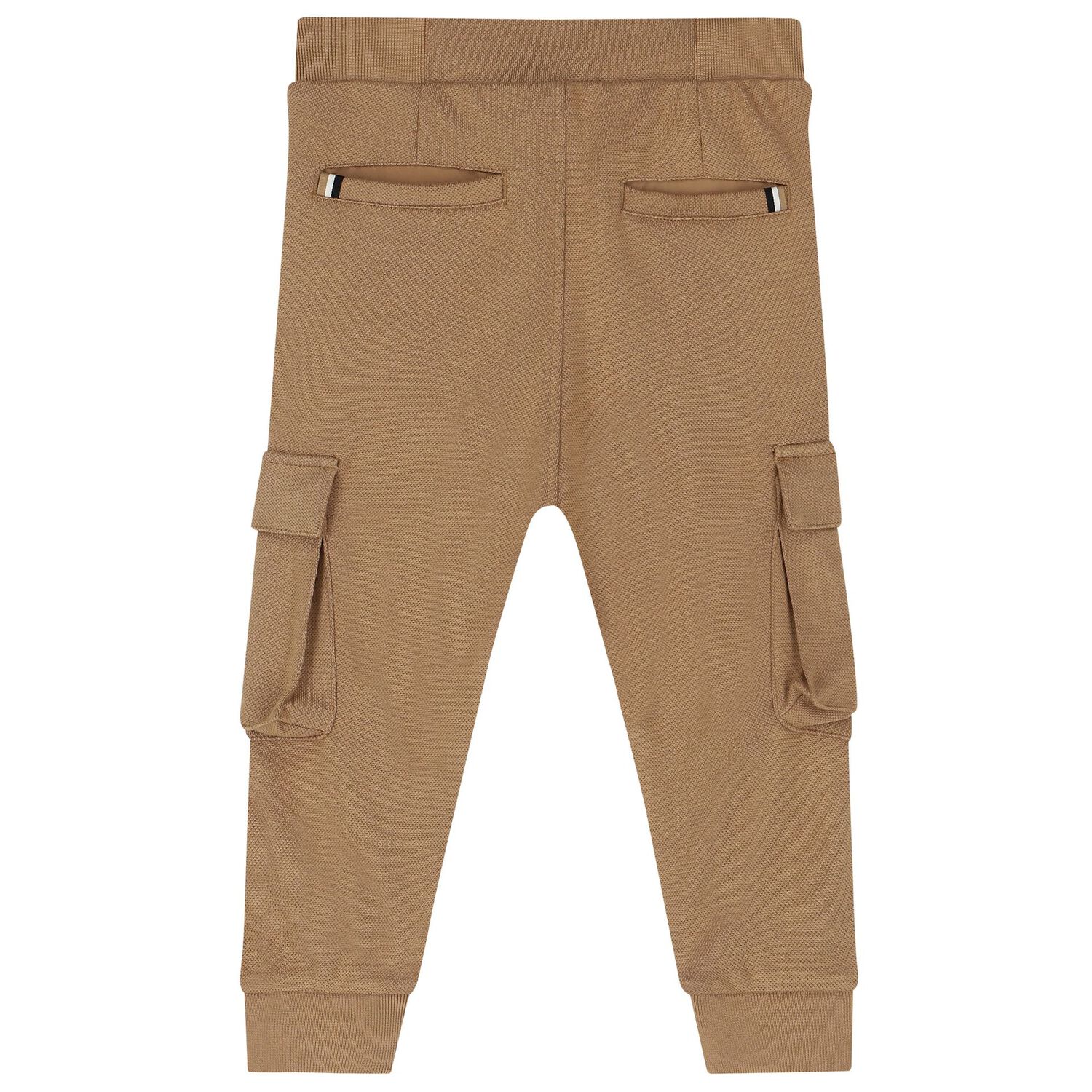 Younger Boys Beige Logo Trousers, 1, hi-res