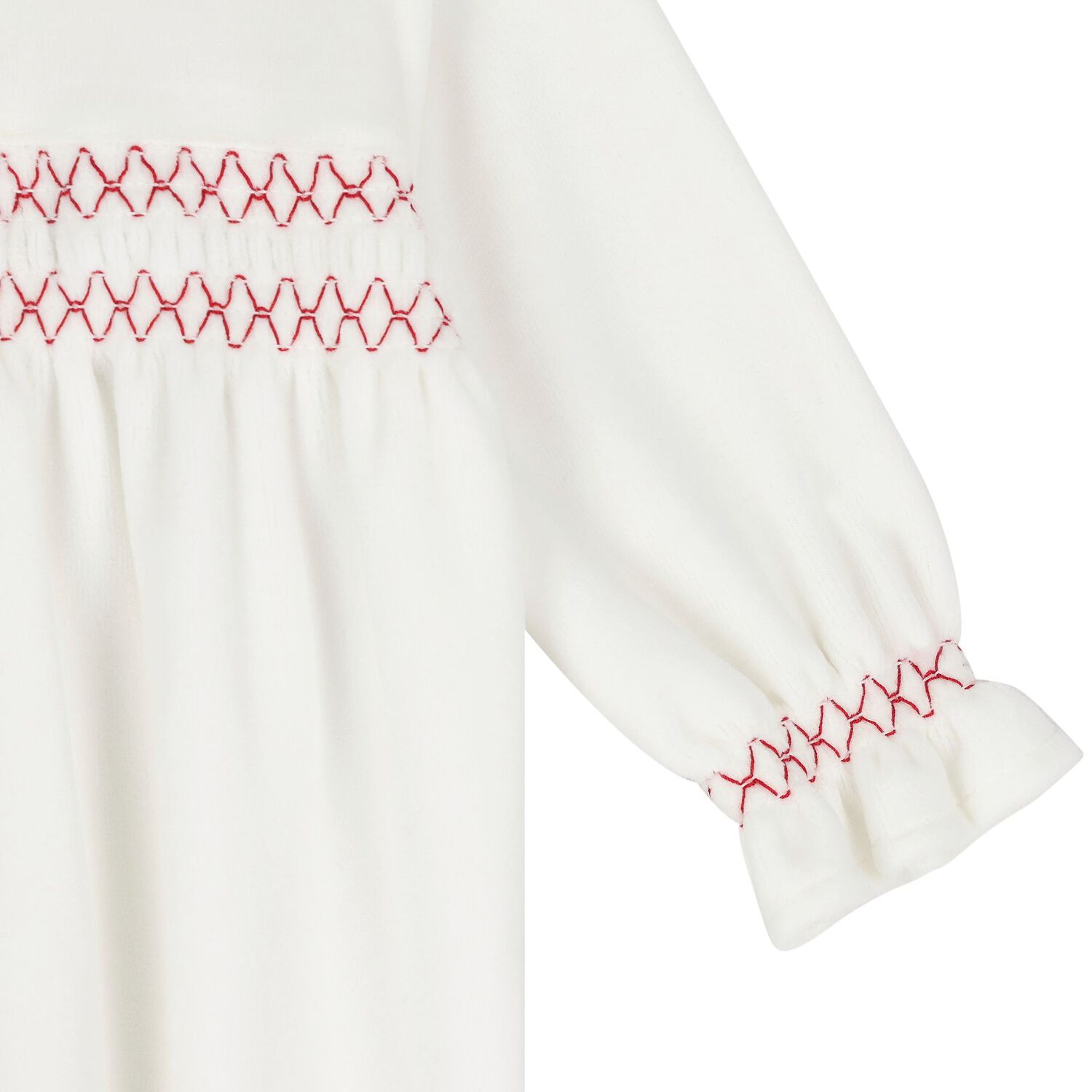 Baby Girls Ivory Smocked Babygrow, 1, hi-res