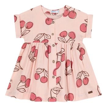 Younger Girls Pink Cherry Dress