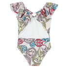 Girls Multi-Colored Bunny Swimsuit, 1, hi-res