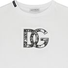 Boys White Logo Majolica T-Shirt, 2, hi-res