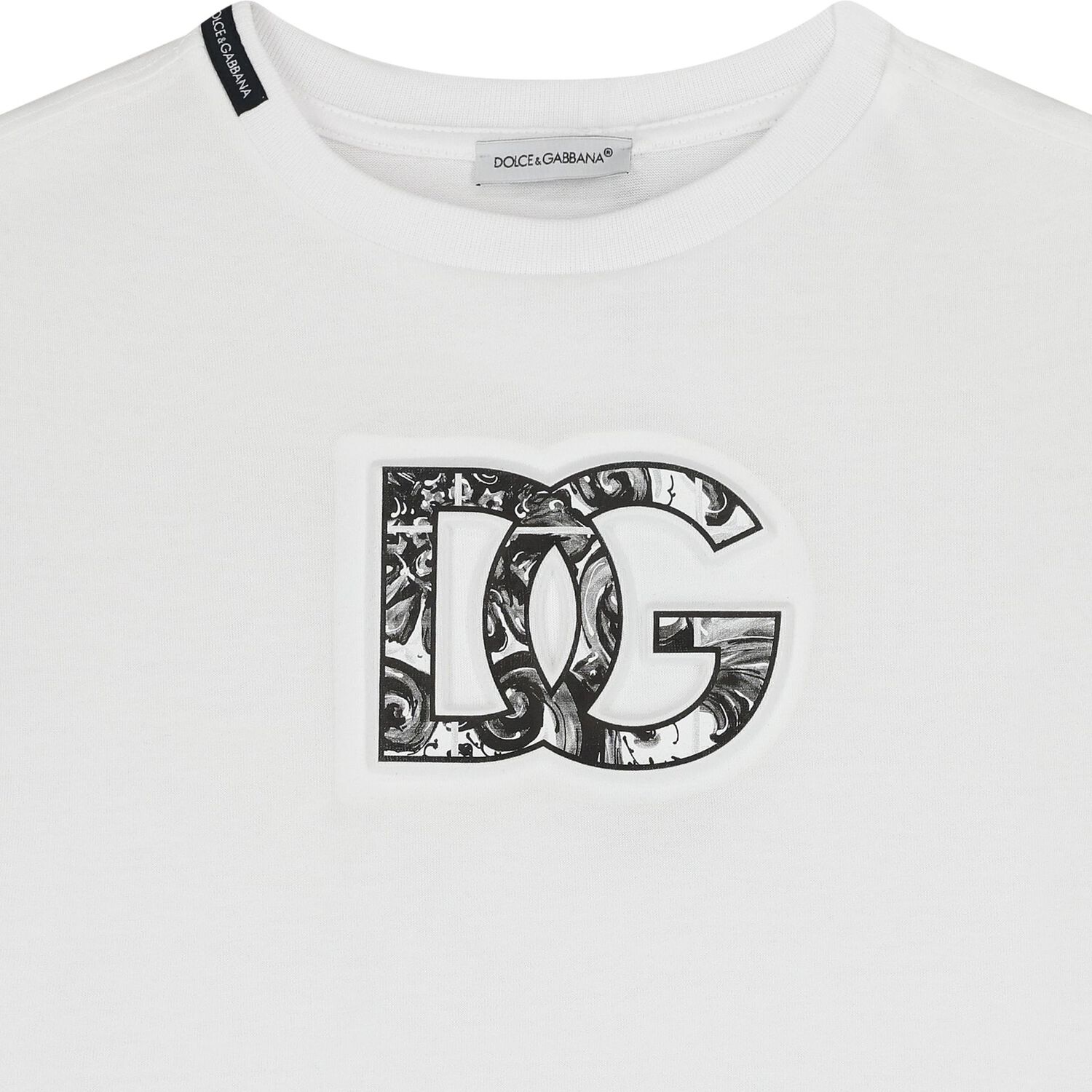 Boys White Logo Majolica T-Shirt, 2, hi-res