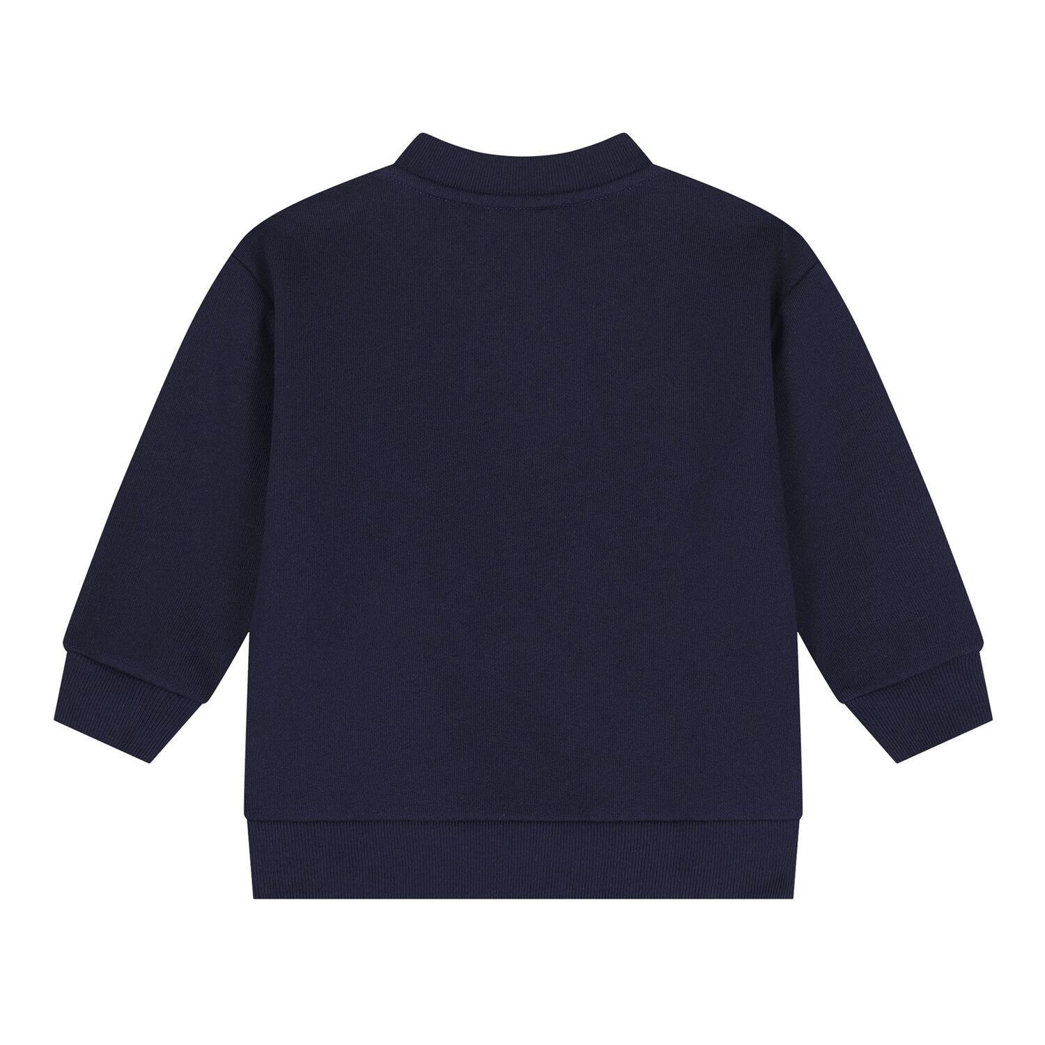 Baby Boys Navy Blue Logo Web Striped Sweatshirt, 1, hi-res