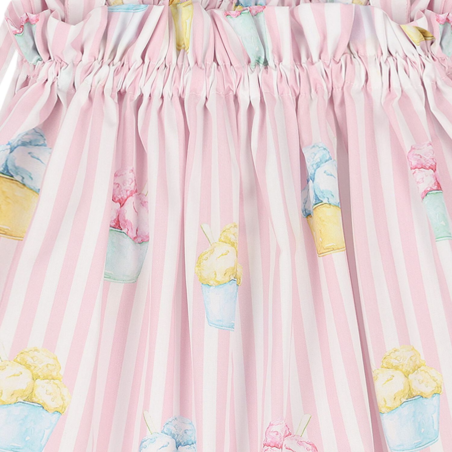 Girls White & Pink Ice Cream Beach Dress, 2, hi-res