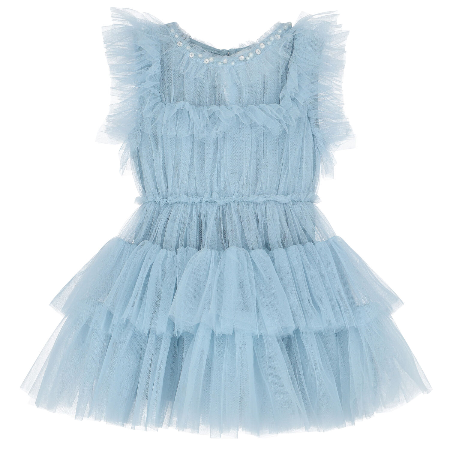 Baby Girls Blue Tulle Dress Set, 1, hi-res