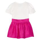 Girls White & Pink Skirt Set, 1, hi-res