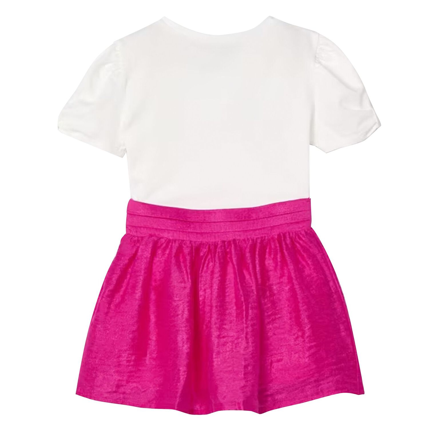 Girls White & Pink Skirt Set, 1, hi-res