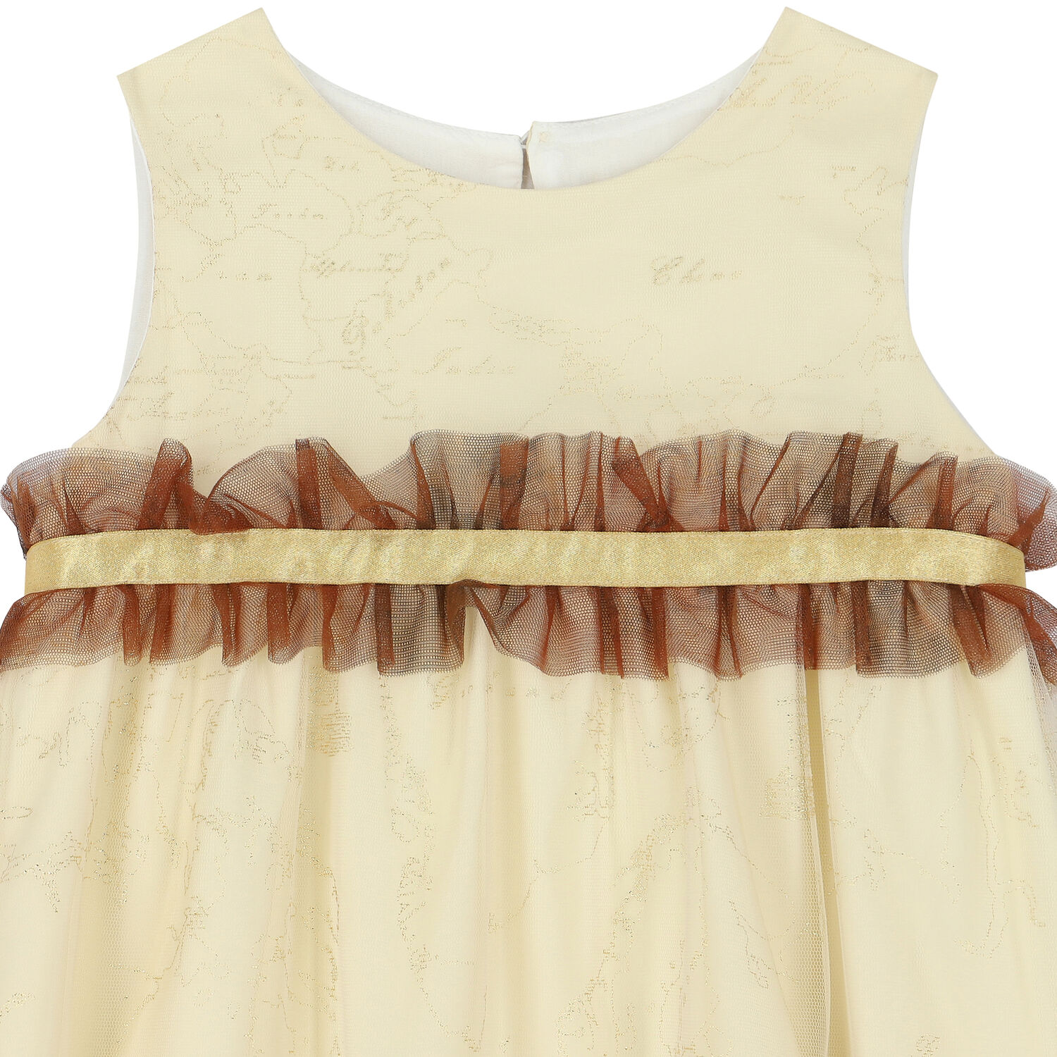 Girls Ivory Geo Map Dress, 1, hi-res