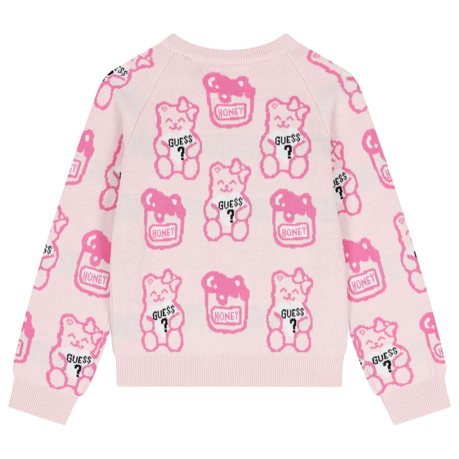 Girls Pink Teddy Bear Sweatshirt, 2, hi-res image number null