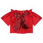 Girls Red & Navy Blue Skirt Set, 1, hi-res