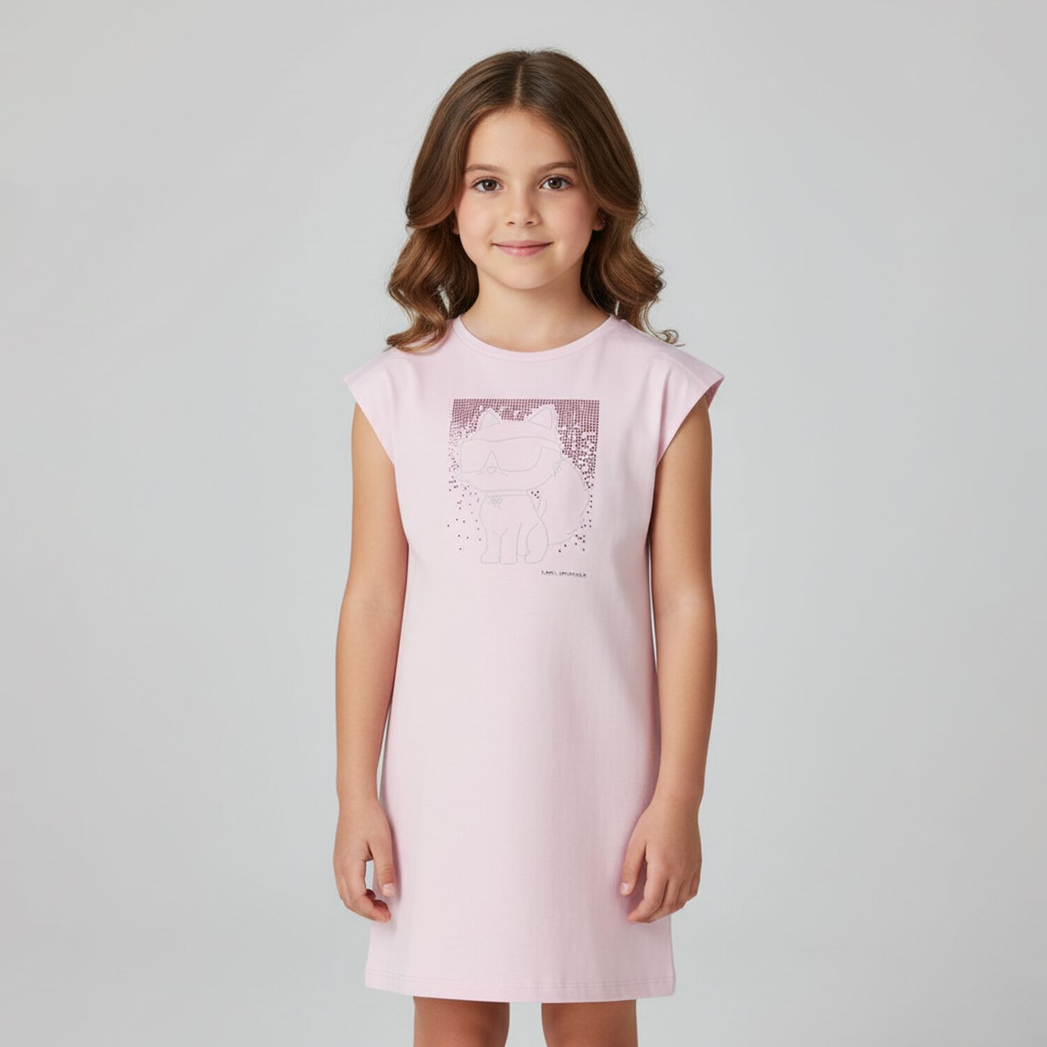 Girls Pink Ikonik Dress, 1, hi-res