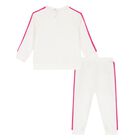 Baby Girls Ivory & Pink Logo Tracksuit, 1, hi-res