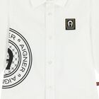 Younger Boys White Logo Shirt, 1, hi-res