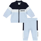Baby Boys Blue Logo Tracksuit, 1, hi-res