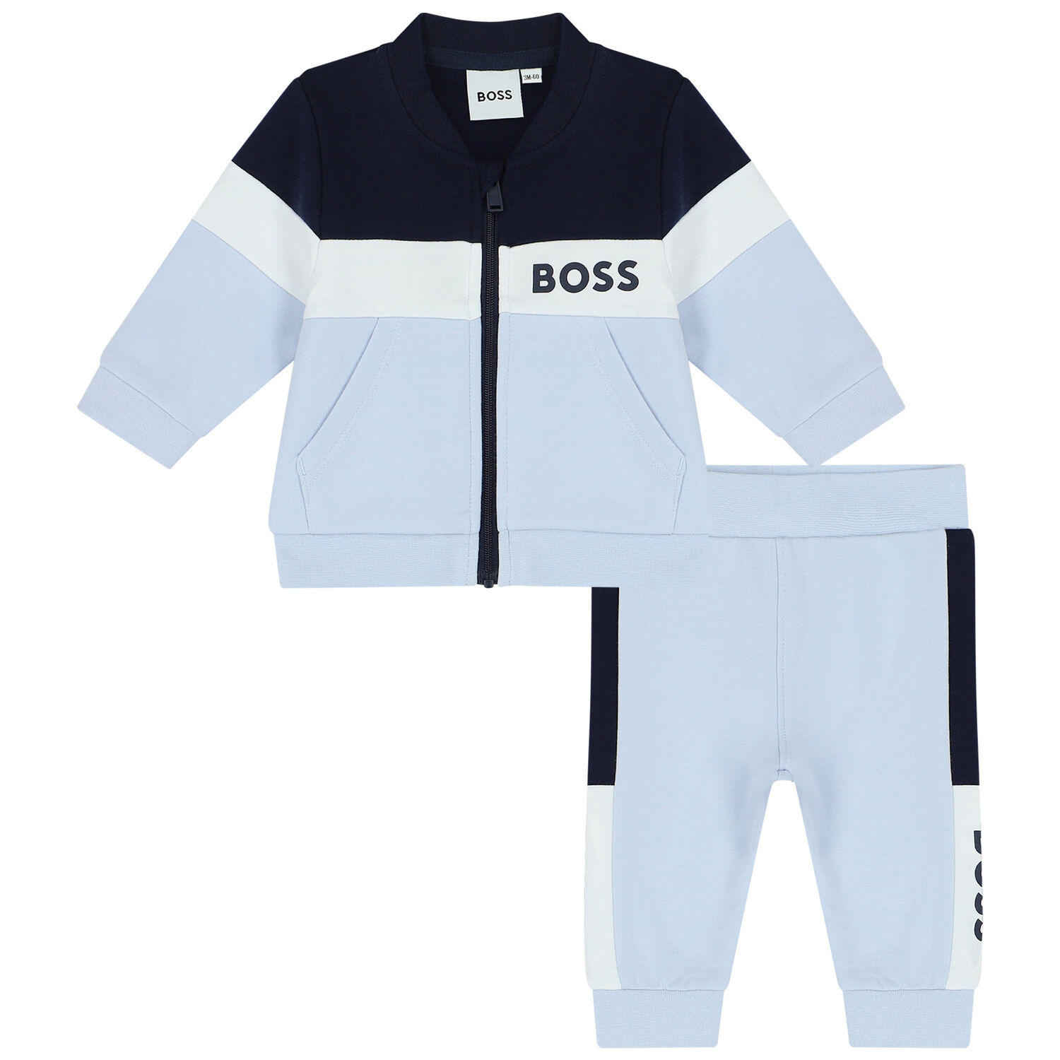 Baby Boys Blue Logo Tracksuit, 1, hi-res