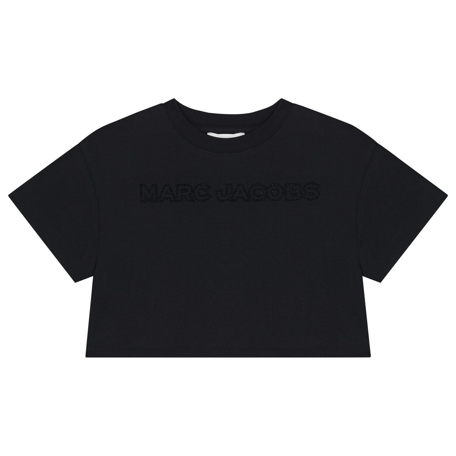 Girls Black Logo Rhinestones T-Shirt, 1, hi-res image number null