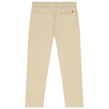 Boys Beige Logo Trousers
