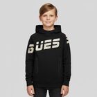 Boys Black Logo Hooded Top, 1, hi-res
