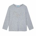 Girls Grey Bow Top, 3, hi-res